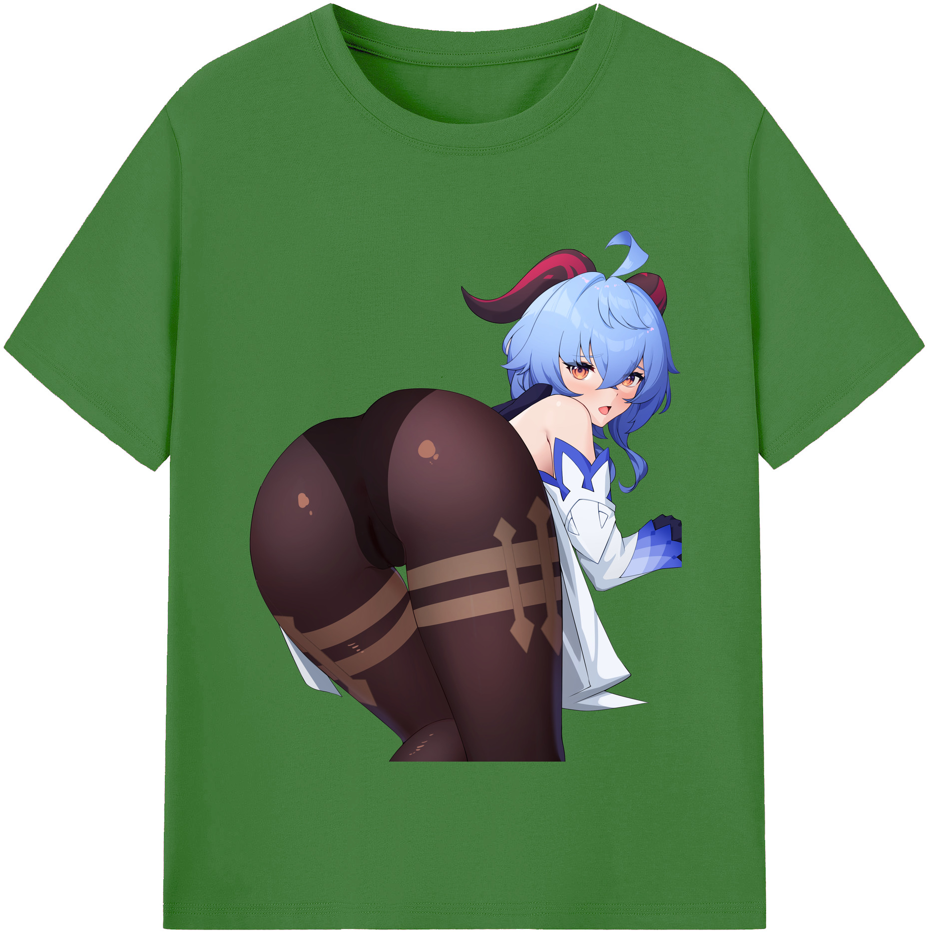 げんし神 甘雨 かんう genshin Ganyu レディースカジュアルプリントTシャツ（綿100％）